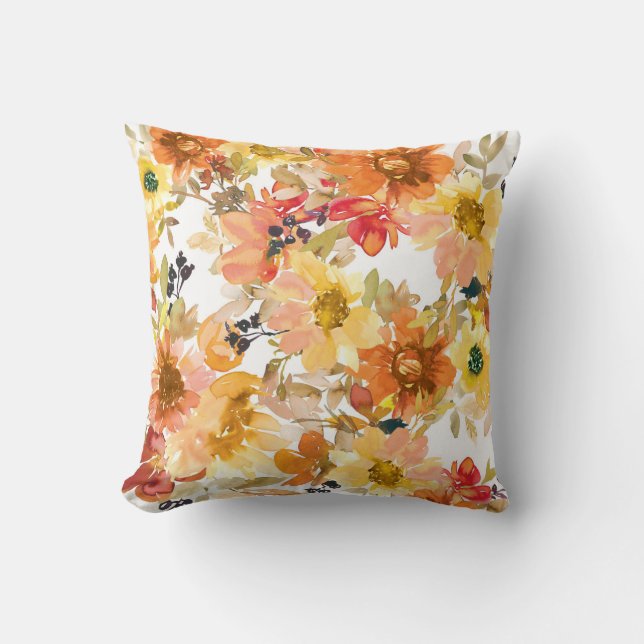 Almofada Belo Padrão Floral Com Um Bom Outono (Frente)