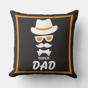 Almofada Belo Pai com bigode, chapéu, vidro solar