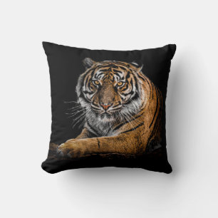 Almofada Belo Tigre com Fundo Negro