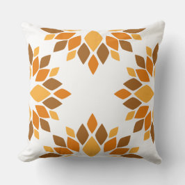 Almofada belo travesseiro de padrão floral castanho