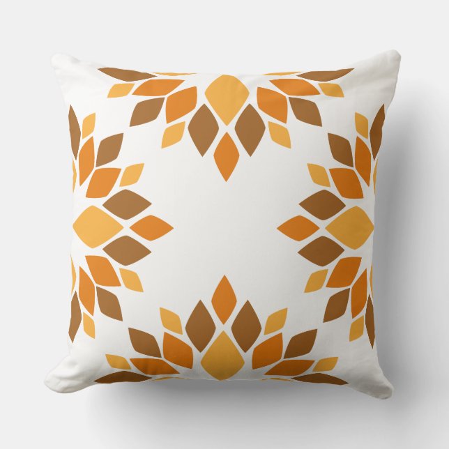 Almofada belo travesseiro de padrão floral castanho (Frente)