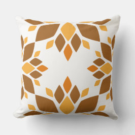 Almofada belo travesseiro de padrão floral castanho