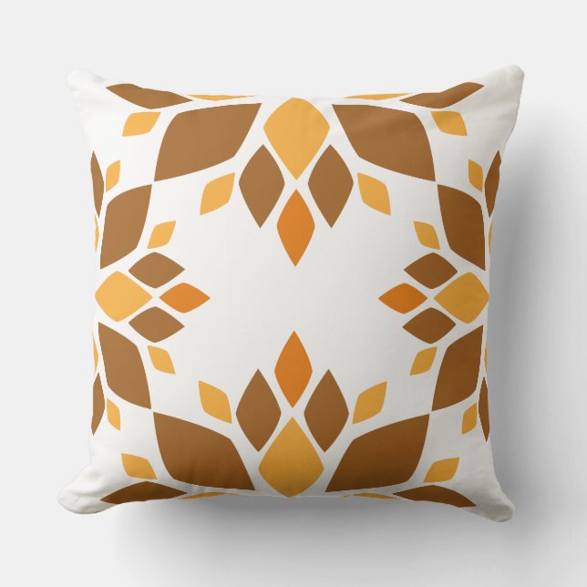 Almofada belo travesseiro de padrão floral castanho (Frente)