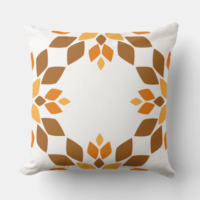 Almofada belo travesseiro de padrão floral castanho (Frente)