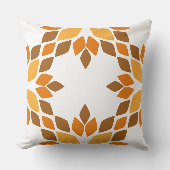 Almofada belo travesseiro de padrão floral castanho (Frente)