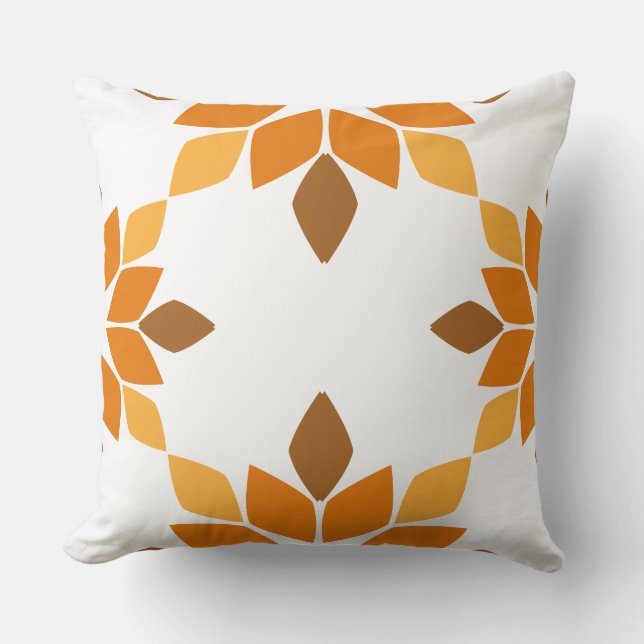 Almofada belo travesseiro de padrão floral castanho (Frente)