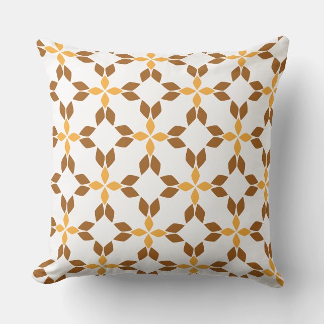 Almofada belo travesseiro de padrão floral castanho (Frente)