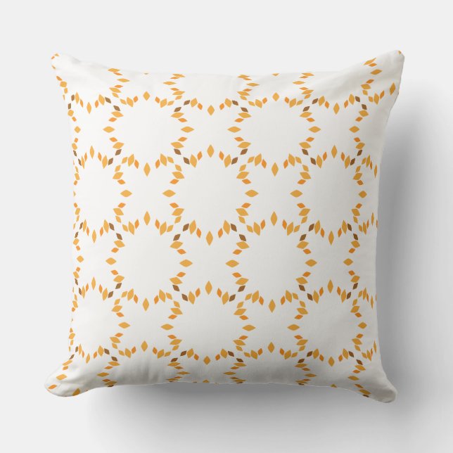 Almofada belo travesseiro de padrão floral castanho (Frente)