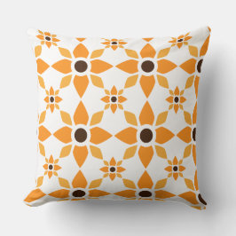 Almofada belo travesseiro de padrão floral castanho