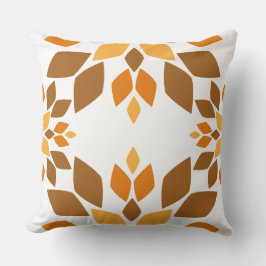 Almofada belo travesseiro de padrão floral castanho