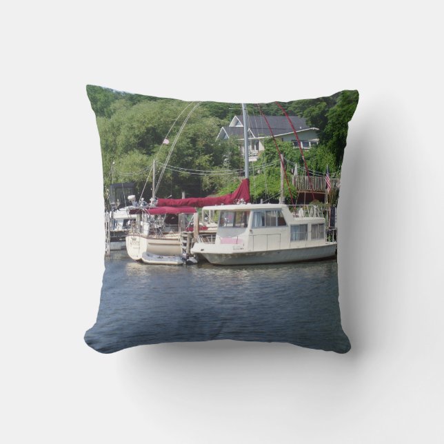 Almofada Belo Travesseiro decorativo de Barcos (Frente)
