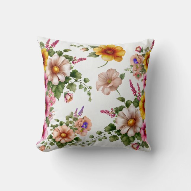 Almofada Belo Travesseiro decorativo Design de Flor (Frente)