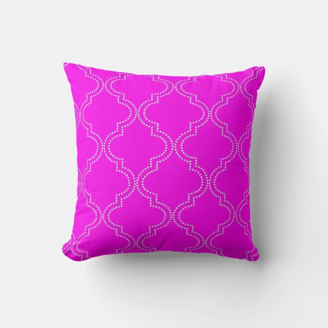 Almofada Belo Travesseiro decorativo Fuchsia Quatrefoil (Frente)
