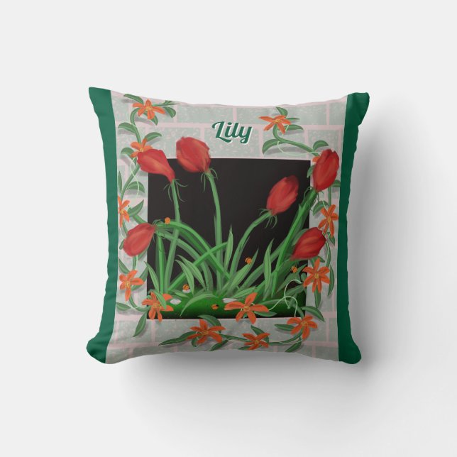 Almofada Belo Travesseiro Floral Personalizado (Frente)