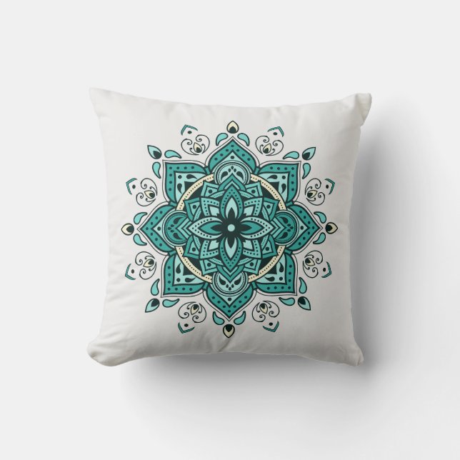 Almofada Belo Turquoise Mandala design (Frente)