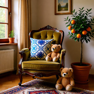 Almofada 💙 Belos Azulejos azuis,