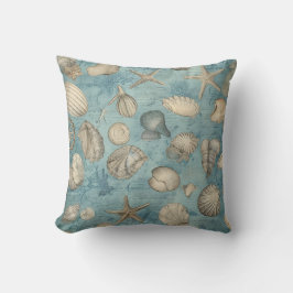 Almofada Belos Conchas Vintage em Azul