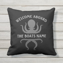 Almofada Bem-vindo a bordo com o Octopus de Nome de Barco P