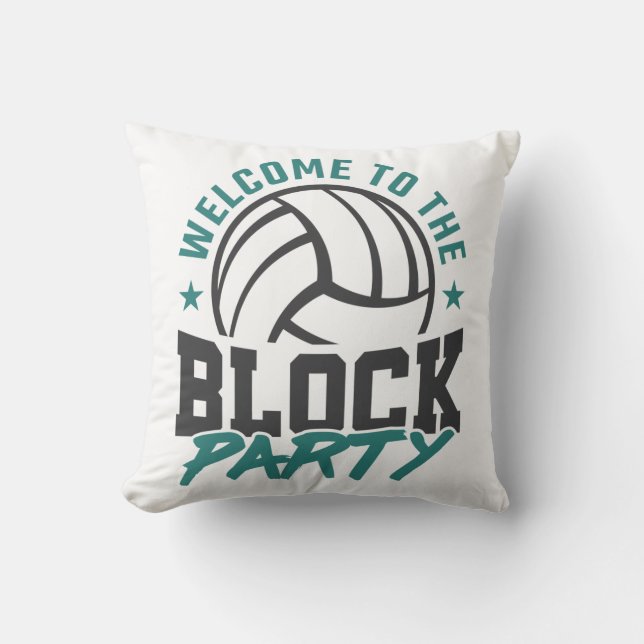 Almofada Bem-vindo ao Bloqueio de Meio de Vôlei da Festa do (Frente)