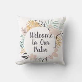 Almofada Bem-vindo ao nosso Flamingo Rosa-Rosa-Paciente