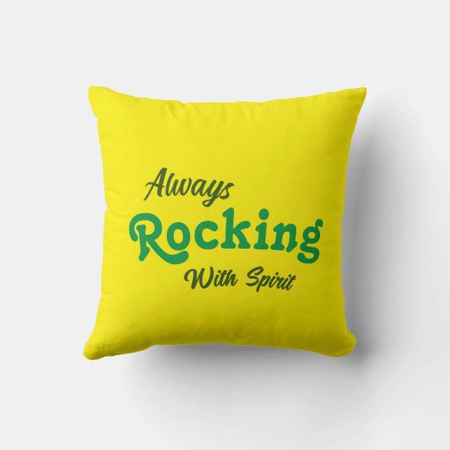 Almofada Bem-vindo ao nosso Porch / Sempre / Amarelo / (Verso)