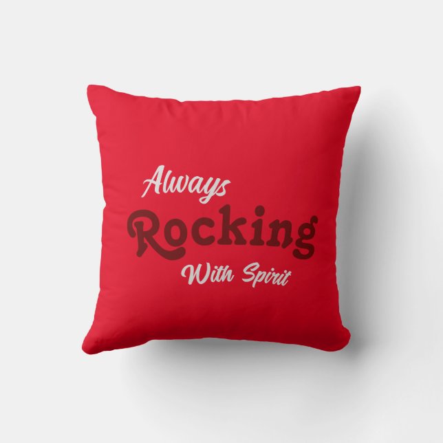 Almofada Bem-vindo ao nosso Porch / Sempre / Vermelho / (Verso)