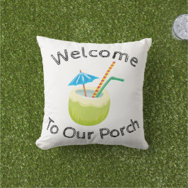Almofada Bem-vindo ao nosso travesseiro ao ar livre