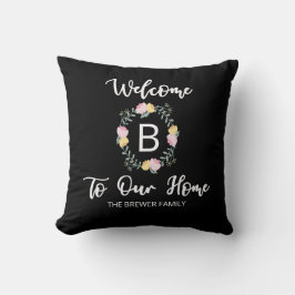 Almofada Bem-Vindo Ao Nosso Travesseiro decorativo Doméstic