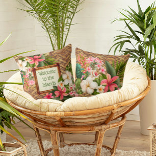 Almofada Bem-vindo às Ilhas Tropicais Personalizadas