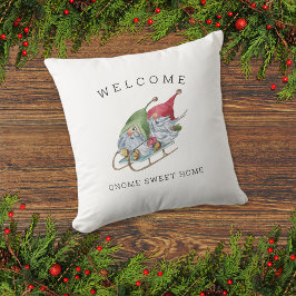 Almofada Bem-vindo Gnome Sweet Home Christmas Sleigh