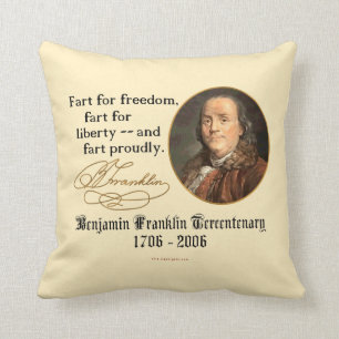 Almofada Ben Franklin - Fart orgulhosa
