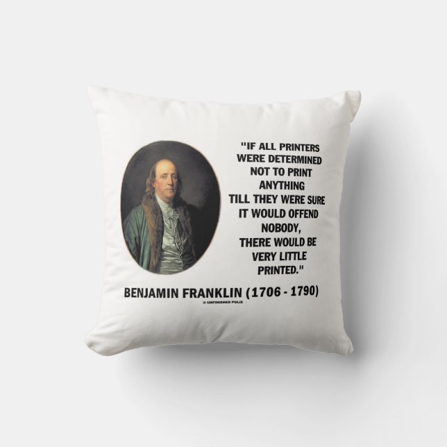 Almofada Ben Franklin Impressoras Não Para Impressão Cotaçã (Frente)