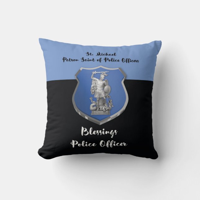 Almofada Bênçãos de São Miguel ao Novo Oficial de Polícia (Frente)