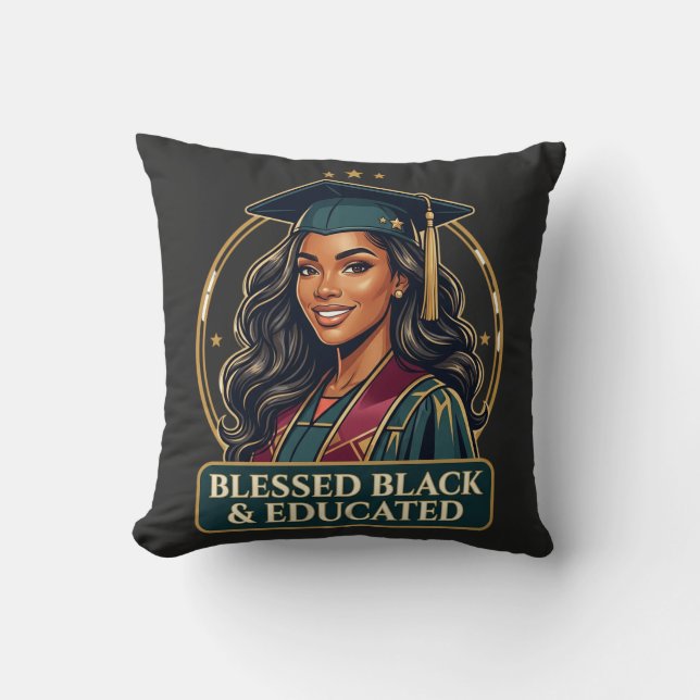 Almofada Bendita Negra & Educada (Frente)