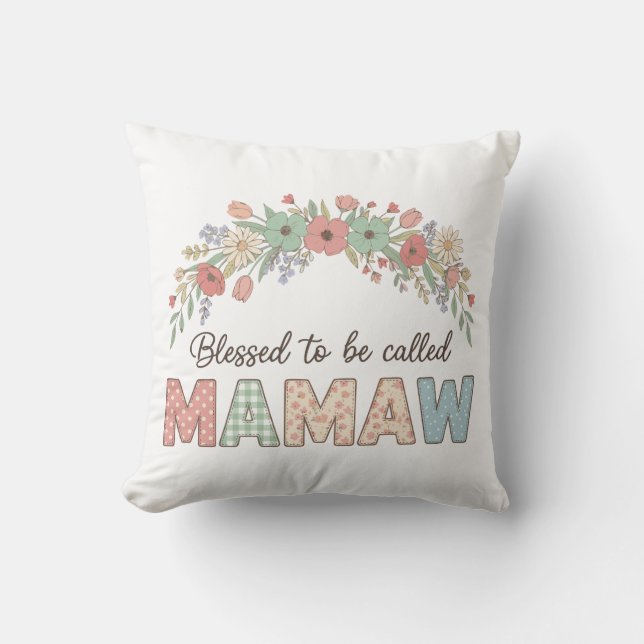 Almofada Bendita por ser chamada Mamaw (Frente)