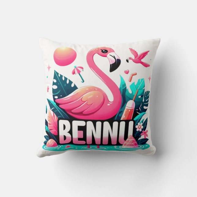 Almofada BENNU Pink Flamengo num Travesseiro decorativo de  (Verso)