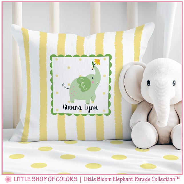 Almofada Berçário Personalizado do Elefante Daisy (Criador carregado)