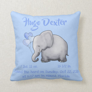 Almofada Berçário personalizado do elefante do Stats do