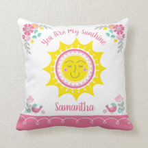 Berçário Pessoal de Bebê Rosa Amarelo Fofo Sunshin