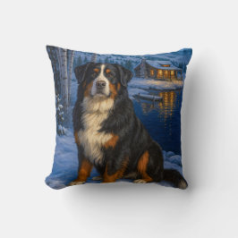 Almofada Bernese Mountain Dog Holiday 
