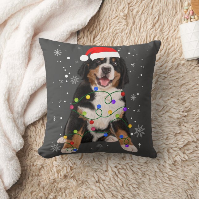 Almofada Bernese Mountain Dog Ilumina Fama de Natal (Cobertor)