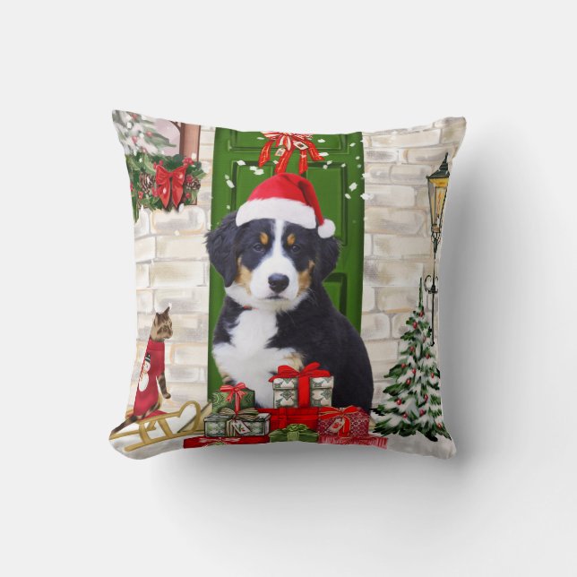Almofada Bernese Mountain Dog Natal (Frente)
