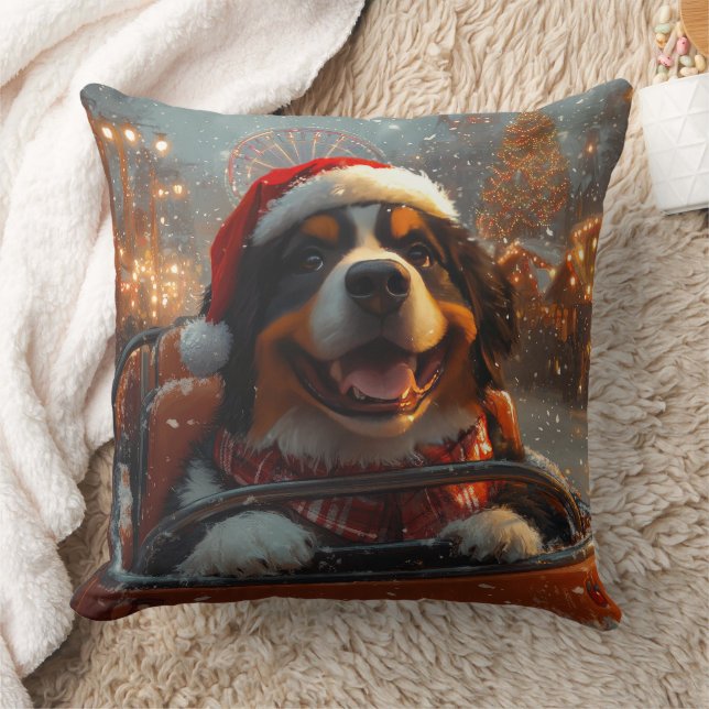 Almofada Bernese Mountain Dog Roller Porta copos Natal (Cobertor)