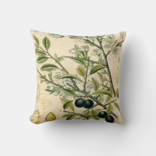 Almofada Berry Impressão Botânico Antiquado Blackthorn
