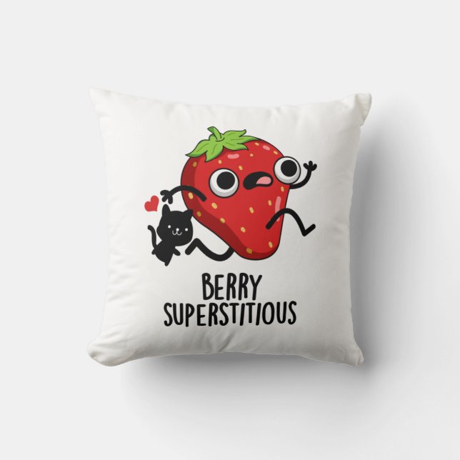 Almofada Berry Superstitious Funny Fruta Pun (Frente)
