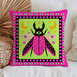 Almofada Besouro Olho Mau Design de Inseto Funky Celestial 