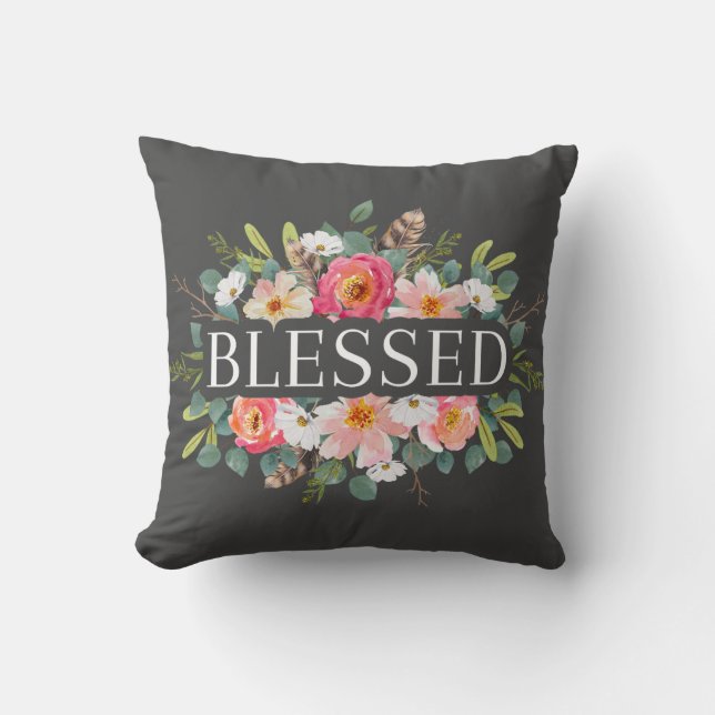 Almofada BESSED - travesseiro decorativo floral (Frente)