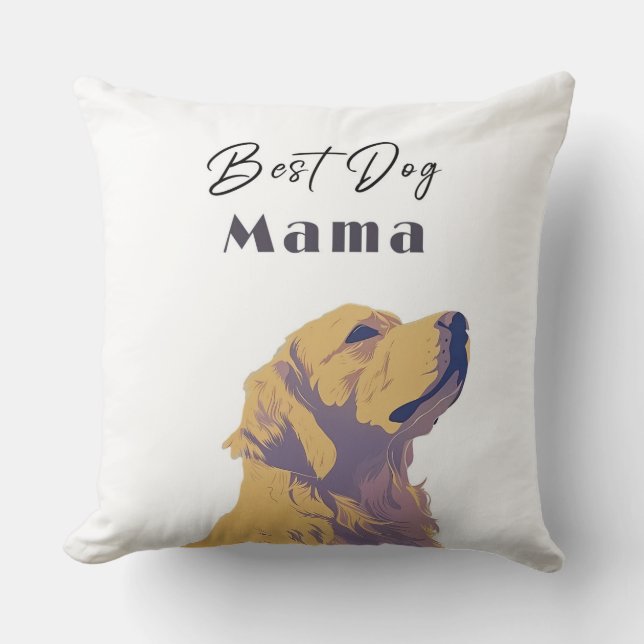 Almofada Best Dog Mama Baby Pillow – Cute Yellow Dog Illust (Frente)
