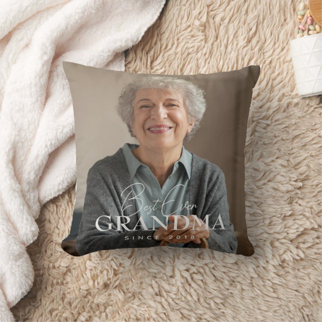Almofada Best Ever Grandma Since 20XX Simple Elegant Photo (Cobertor)