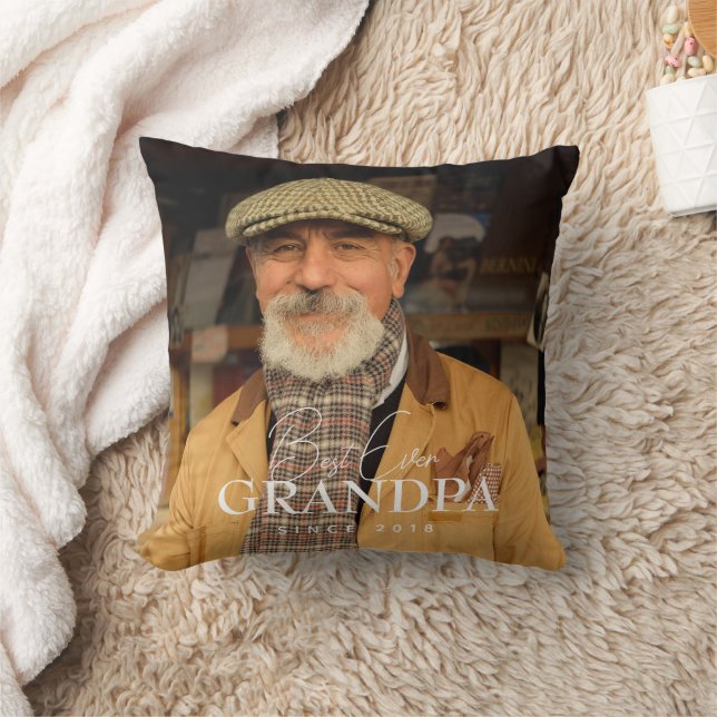 Almofada Best Ever Grandpa Since 20XX Simple Elegant Photo (Cobertor)